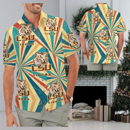 LSU Tigers Retro Vintage Style Tropical Hawaiian Shirts for Men Women