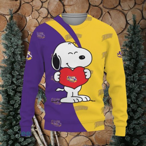 LSU Tigers Snoopy Cute Heart American Sports Team Ugly Christmas Sweater