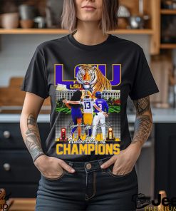 LSU University of Champions Angel Reese Garrett Nussmeier Dylan Crews signature shirt