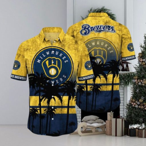 Milwaukee Brewers MLB Logo Coconut Tropical Hawaiian Shirt Beach Gift For Fans