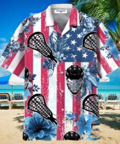 Lacrosse American Flag Hawaiian Shirt