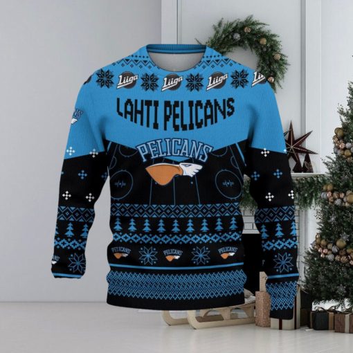 Lahden Pelicans Snowflakes Tree Custom Name Ugly Christmas Sweater New For Fans Gift Holidays Christmas