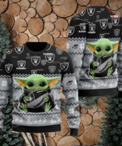 Atlanta Braves Cute Baby Yoda Star Wars 3D Ugly Christmas Sweater