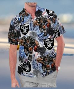 Las Vegas Raiders America Flag Tropical Floral Aloha Hawaiian Shirt