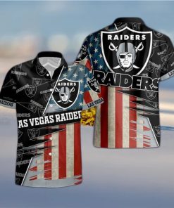 Las Vegas Raiders American Flag Logo Hawaiian Shirt Vacation Gift For Men And Women Gift