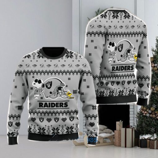 Las Vegas Raiders Cute Snoopy Football Helmet Ugly Christmas Sweater Cute Christmas Gift