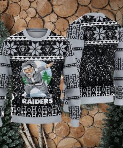 Las Vegas Raiders Dabbing Santa Ugly Christmas Sweater 3D Gift For Fans