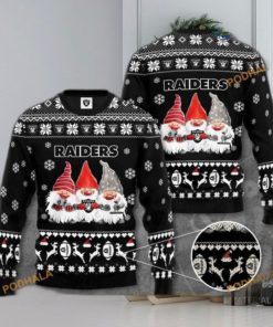 Las Vegas Raiders Gnome Noel Christmas All Over Print Ugly Holiday Sweater