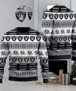 Las Vegas Raiders NFL American Football Team Logo Helmet Symbols Ugly Christmas Sweater