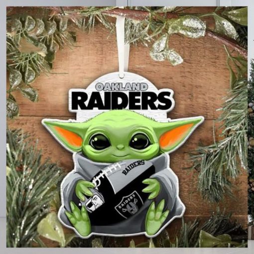 Las Vegas Raiders NFL Baby Yoda Star Wars Christmas  Ornament