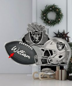 Las Vegas Raiders NFL Custom Name Rugby Ball Helmet Custom Shape Christmas Ornament