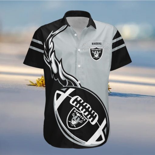 Las Vegas Raiders NFL Flame Ball Hawaiian Shirt