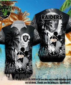 NFL Las Vegas Raiders Black NFL Football Summer Hawaiian Shirt in