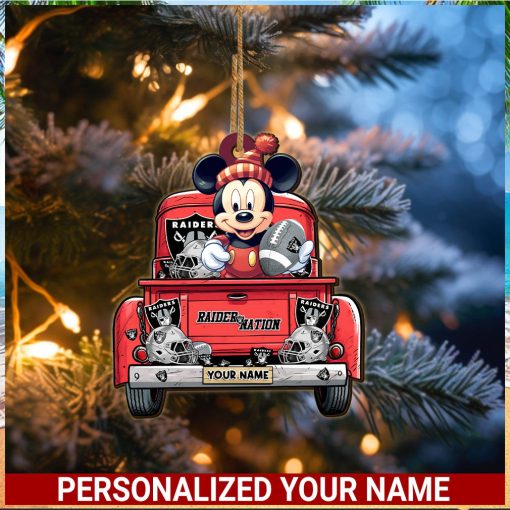 Las Vegas Raiders NFL Mickey Ornament Personalized Your Name SP12102347ID05