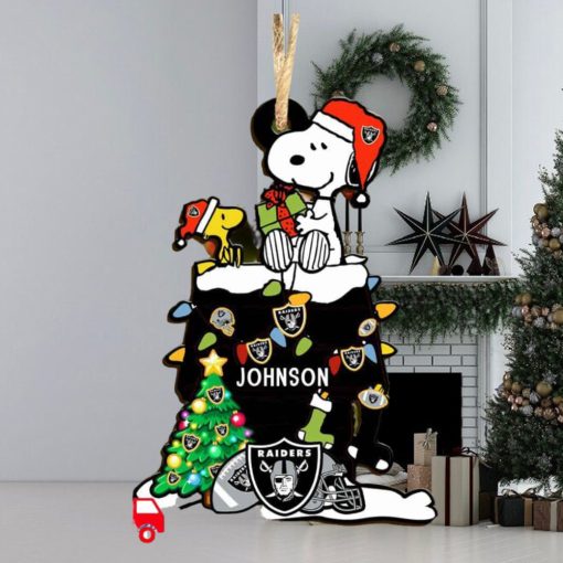 Las Vegas Raiders NFL Snoopy Ornament Personalized Christmas 2023 Holidays