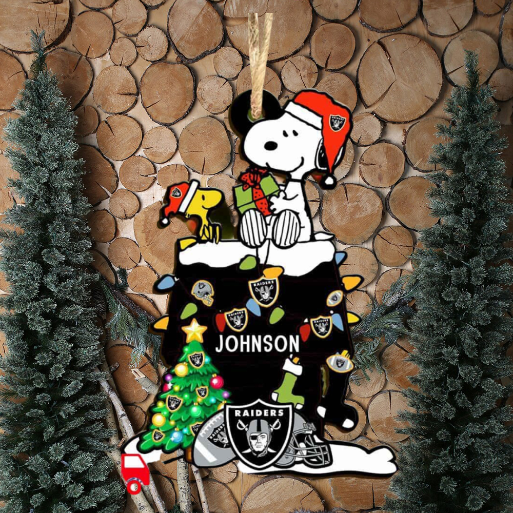 Las Vegas Raiders NFL Snoopy Ornament Personalized Christmas For