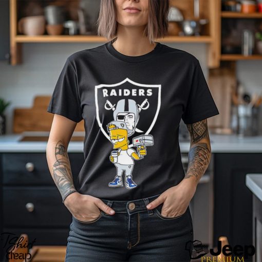 Las Vegas Raiders NFL X Bart Simpson cartoon shirt