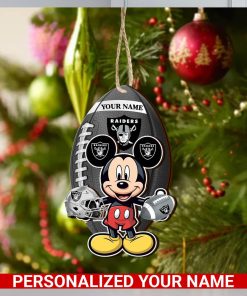 Las Vegas Raiders Personalized Your Name Mickey Mouse And NFL Team Ornament SP161023176ID03