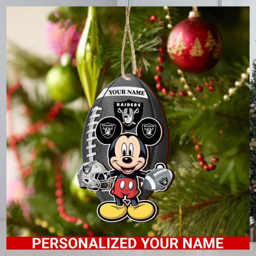 Las Vegas Raiders Personalized Your Name Mickey Mouse And NFL Team Ornament SP161023176ID03