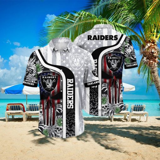 Las Vegas Raiders Skull Halloween NFL Celebrate Football Season With Aloha Spirit Hawaiian Shirt