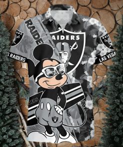 Las Vegas Raiders Surfing Mickey All Over Printed Hawaiian Shirt