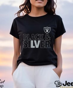 Las Vegas Raiders team black and sliver foolball logo shirt