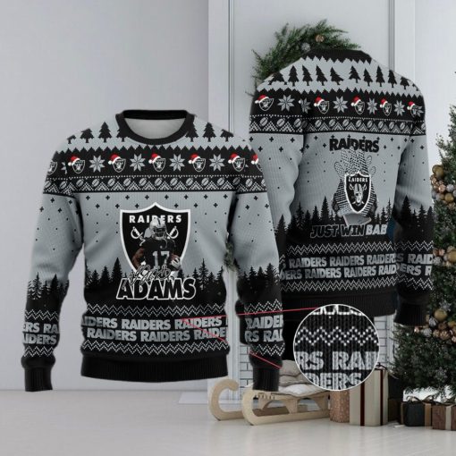 Las Vegas Raiders – Davante Adams #17 Super Bowl LVII 2023 Just Win Baby Ugly Christmas Sweater