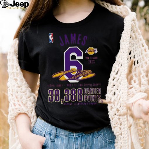 LeBron James 20th 2023 season NBA’s All time 38,388 Career Points and counting shirt