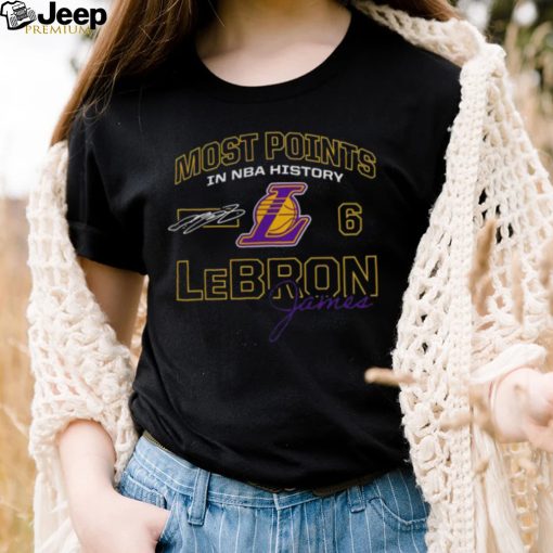 LeBron James Los Angeles Lakers Mót Points In NBA History Signature Shirt