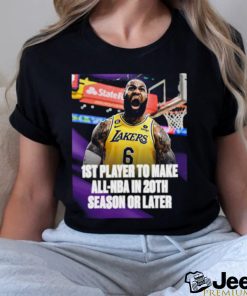 Lebron James 1st player to make all NBA in 20th season or later shirt