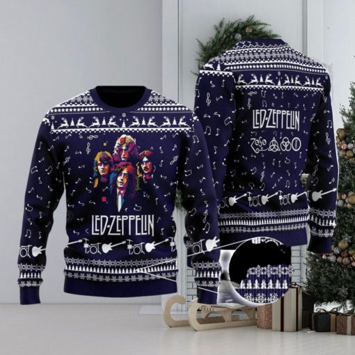 Led Zeppelin Band Printed Logo Cute Christmas Gift Ugly Christmas Sweater For Fans