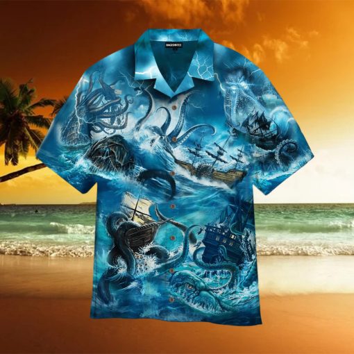 Legend Octopus Attacking The Ship Hawaiian Shirt