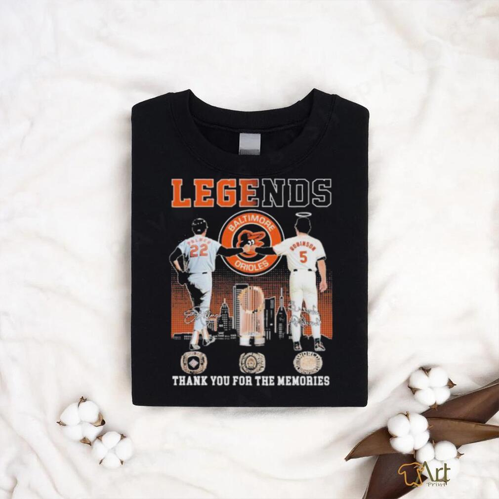 Legends Baltimore Orioles Palmer And Robinson Thank You For The Memories Shirt