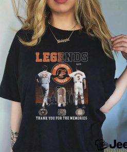 Legends Baltimore Orioles Palmer And Robinson Thank You For The Memories T Shirt