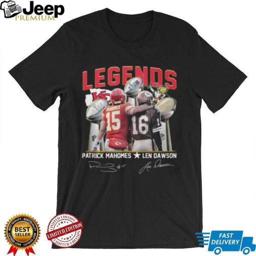 Legends Patrick Mahomes And Len Dawson Signature T Shirt