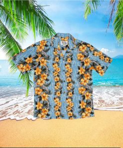 Lei of Aloha Blue Cotton Poplin Men s Hawaiian Shirt