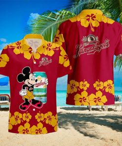 Leinenkugel’s Mickey Mouse Hibicus Flower Gift Hawaiian Set Shirt