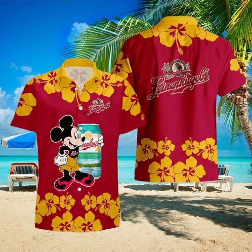 Leinenkugel’s Mickey Mouse Hibicus Flower Gift Hawaiian Set Shirt