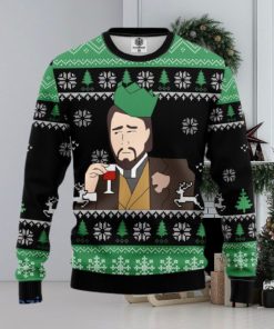 Leonardo Dicaprio Drinking Meme Ugly Christmas Sweater 3D Gift For Men And Women