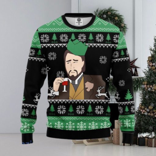 Leonardo Dicaprio Drinking Meme Ugly Christmas Sweater 3D Gift For Men And Women