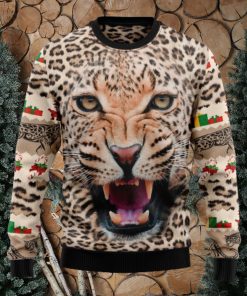 Leopard Cute Face Ugly Christmas Sweater Thankgiving Gift Men Women