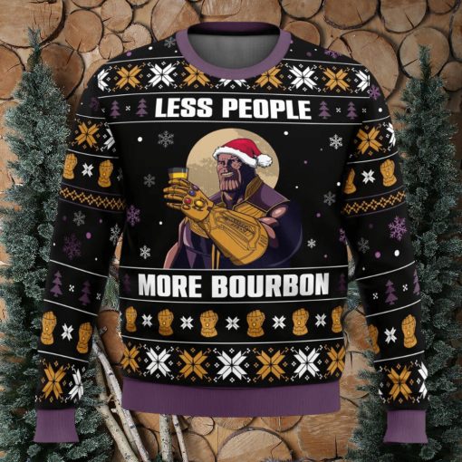 Less People More Bourbon Marvel Comics Ugly Christmas Sweater