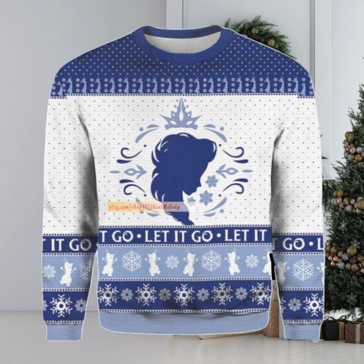 Let It Go Ugly Christmas Sweater, Let It Go Christmas Ugly Sweater Over Print