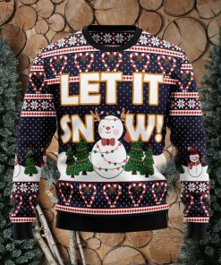 Let It Snow Cute Snowman Ugly Christmas Sweater