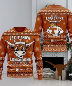 Let It Snow Longhorns Let’s Go Texas Ugly Christmas Sweater