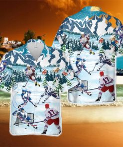 Let’S Play Ice Hockey Christmas Hawaiian Shirt