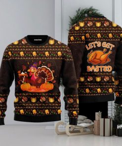 Lets Get Basted Turkey Thanksgiving Ugly Christmas Sweater For Men And Women