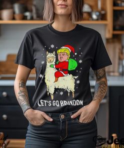 Let’s Go Brandon Trump Santa Riding Llama Christmas shirt