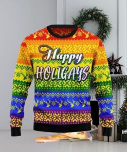 Lgbt Gay Pride Happy Holigays Ugly Sweater Christmas Style Gift For Men And Women