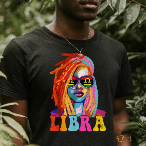 Libra Queen African American Loc’d Women Zodiac Sign T Shirt